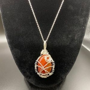 Carnelian pendant necklace